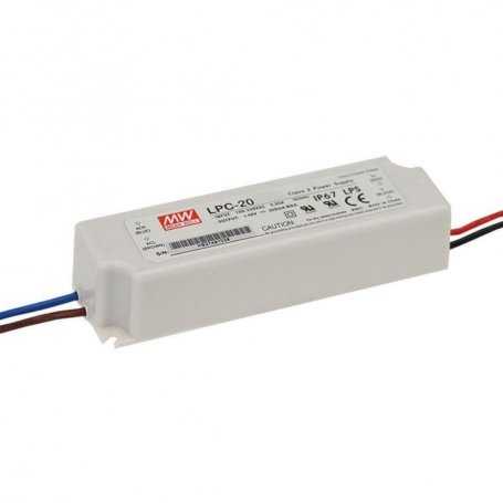 LPC-20 Meanwell Alimentatore LED 20W Corrente Costante CC IP67 Correnti 350mA  700mA