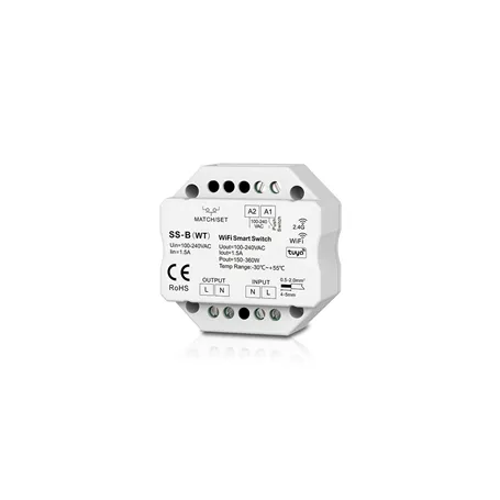 Relpower SS-B(WT) Smart Switch RF+Push+WiFi 1.5A - Tuya App