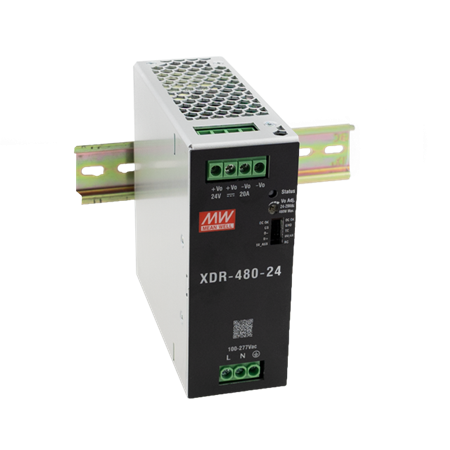 XDR-480E-48 – Alimentatore 48V 10A 480W DIN Rail Slim – Mean Well