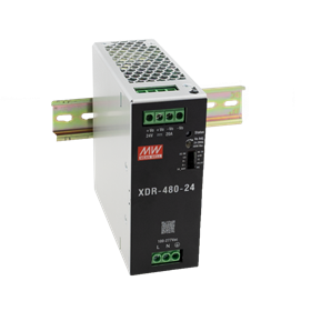 XDR-480E-24 – Alimentatore 24V 20A 480W DIN Rail Slim – Mean Well