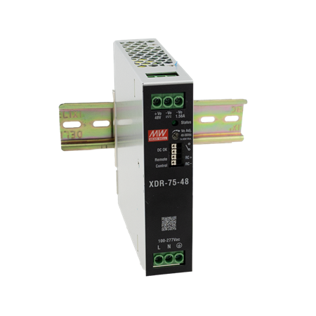 XDR-75-12 – Alimentatore DIN Rail 12V 6.24A 74.88W – Ultra Slim – Mean Well