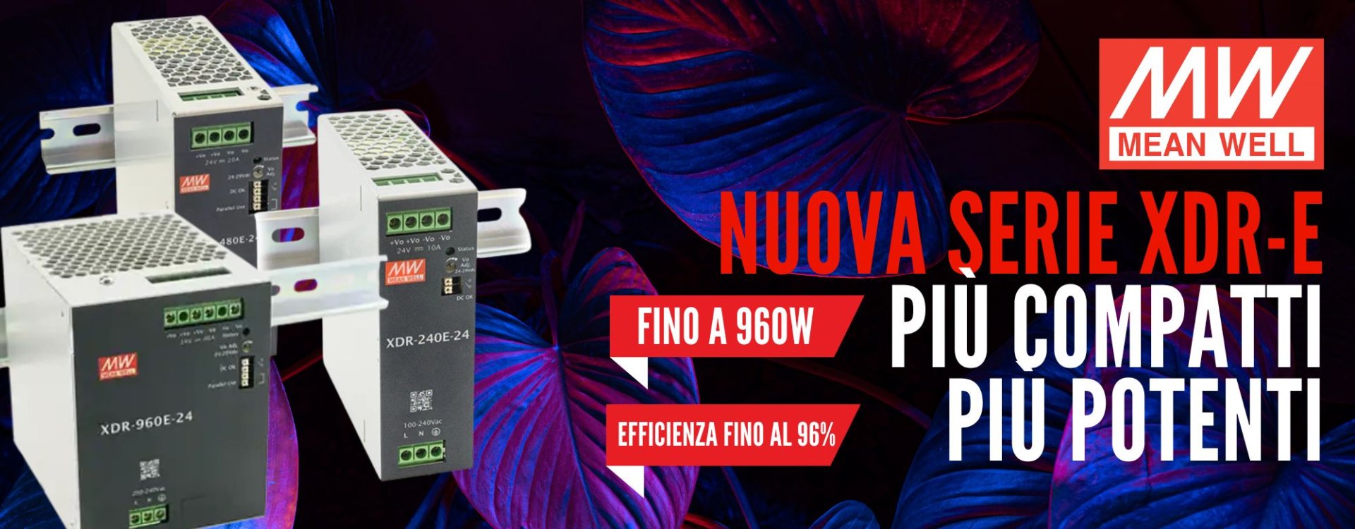 Nuovi XDR-E Mean Well: Potenza più compatta, prestazioni più elevate