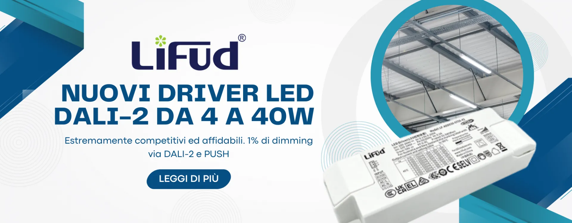 Nuevos controladores LED Lifud DALI-2: disponibles en tamaños de 4W a 40W, ¡eficientes y asequibles!