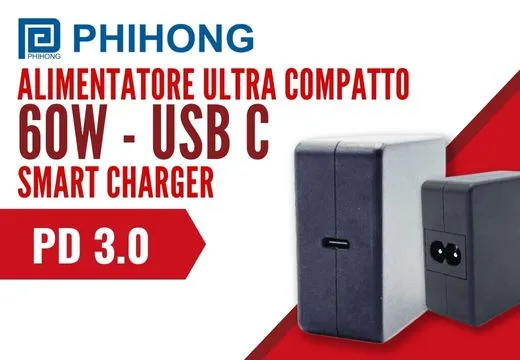 New Phihong ultra compact 60W USB-C - PD 3.0 smart charger